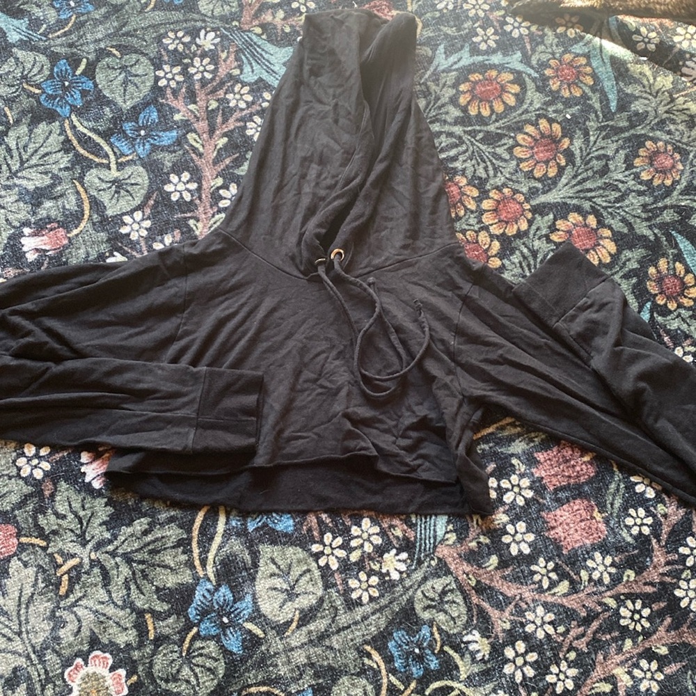 lost heaven clothing organic cotton crop top hoodie